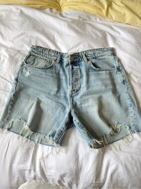 Reformation Raye Mid Rise Relaxed Denim Shorts